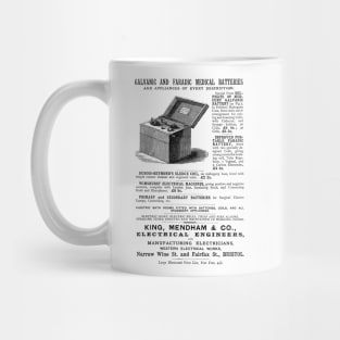 King, Mendham & Co. - Galvanic and Faradic Medical Batteries - 1891 Vintage Advert Mug